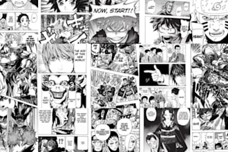 draw manga characters, pages, and story illustrations in japanese style