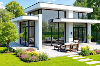 do 3d exterior design commercial building walkthrough in chief architect