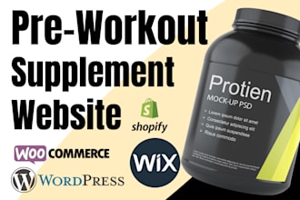 design pre workout supplements, nutritionist website, supplements ecommerce