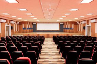model 3d wedding hall interiors, concert hall,3drendering, vector work, sketchup