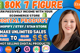 setup 7 figure shopify digital product store stan store digital store etsy store