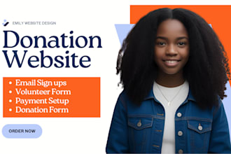 create donation website, charity website, fund raising website, author website