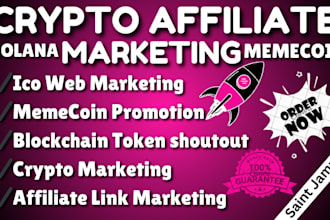 do affiliate sign up marketing crypto solana memecoin website promotion