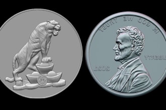 sculpt 3d coin, 3d bas relief medallion cnc printable 3d face model