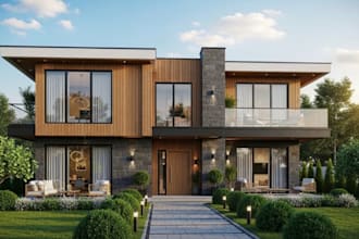 design 3d house, villa, duplex and apartment renderings