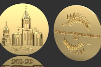 do 3d bas relief printable 3d coin model 3d sculpting cnc design 3d engraving