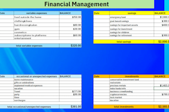 excel templates for personal  business finances