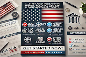 create USA business bank, wise stripe mercury  for usa llc