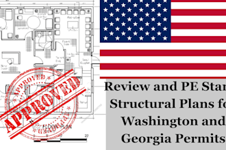 review and pe stamp structural plans for washington and georgia permits