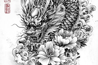 create japanese or oriental tattoo design for you
