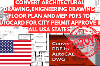 convert redraw architectural engineering drawing PDF, sketch to autocard or cad