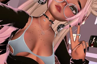 custom vrchat avatar model, vr chat avatar vr character nsfw furry avatar, quest
