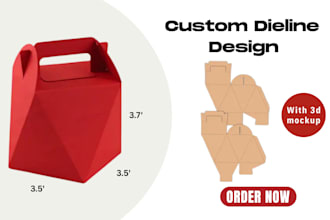 create packaging box dieline, cut lines, product packaging box design