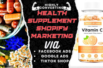 do health supplements fitness products shopify marketing via facebook tiktok ads