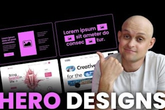 do hero section banner design home page landing page or slides for your website