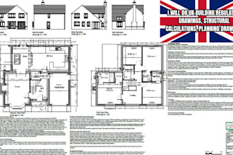uk building regulations drawing, structural calculation for planning permission