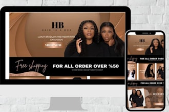 build hair extension website beauty website and hair extension shopify store