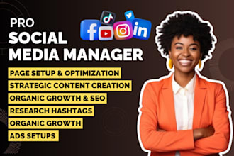 be your social media manager instagram marketing content creator linkedin manage
