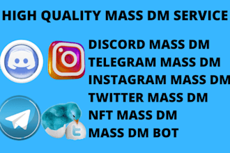 do twitter mass dm, telegram mass dm, token promotion, group invite, bulk sms