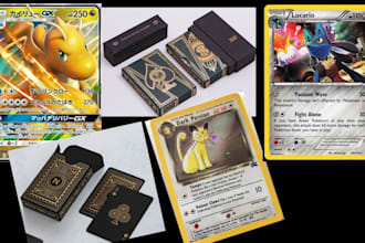 design card game packaging, tuck box, luxury box, and lenticular pokémon cards