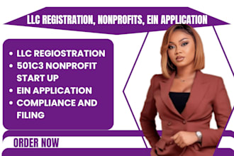 do llc registration, non profit startup 501c3 ein number