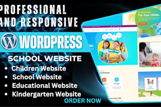 design children website, book author website, kindergarten and schooling website