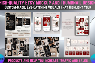 design stunning custom etsy digital product mockups, listing images, thumbnails