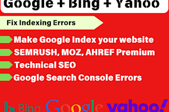 fix website indexing with google search console semrush ahrefs moz technical seo