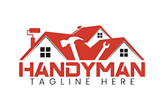 design outstanding handyman, home, home repair, roofing logo