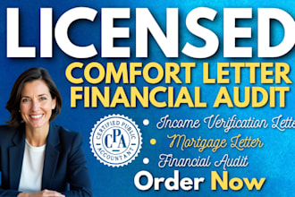 prepare audit internal non profit financial statement sign CPA letter mortgage