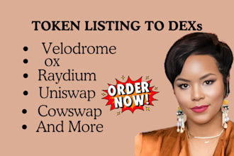 do token listing velodrome ox raydium uniswap list token slingshot cowswap orca