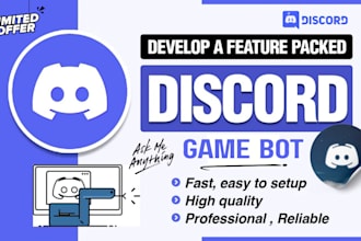custom discord bot, discord game, nft gaming discordjs api, discord server setup