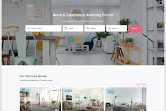 design short term rental website vacation website airbnb hotel booking website