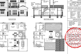 design mep floor plan, structural and architectural drawings for permit approval