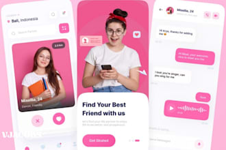 develop dating app like tinder,hinge,bumble,chat app video app livestreaming app