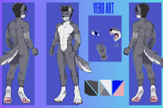 draw furry character sheet art fursona ref sheet f2u avatar commission