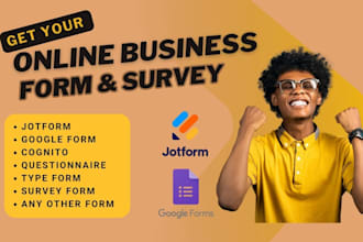 design online survey jotform typeform quize form manage business googleform
