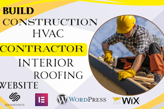 build contractor, construction, hvac, cleaning, solar, interior, roofing website