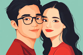 make a couple portrait illustration in my style for you