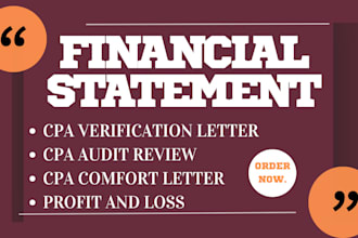 do cpa certified audit, financial statements, and profit and loss reporting