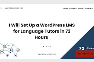 set up a SEO wordpress lms for language tutors in 72 hours