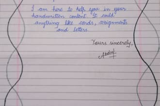 write a handwritten letter for you