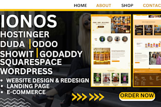 hostinger website design duda ionos showit odoo godaddy squarespace wordpress
