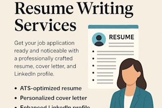 design an ats resume, custom cover letter, and linkedin