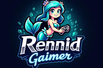 design high quality esport mermaid mascot logo with unlimited revision