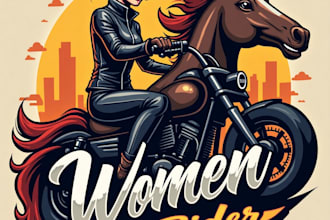 design high quality esport woman rider mascot logo with my fastest delivery