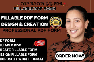 design fillable pdf form or create editable PDF  form with interactive field