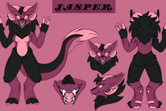 draw furry reference sheet, furry art, furry ref sheet of your fursona