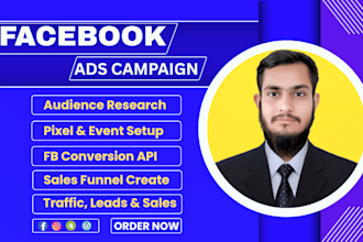 set up and manage facebook ads campaign for leads and sales, run shopify ads