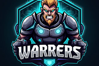 design high quality esport warrior mascot logo with unlimited revision